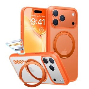 iPhone 17 PRO Upgrade 360 Magnetic Stand Case-Orange